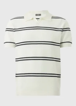 White Reverse Stripe Polo Shirt