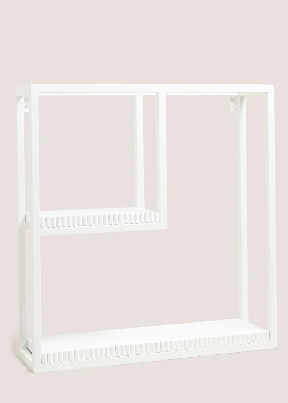White Ribbed Edge Multi Shelf