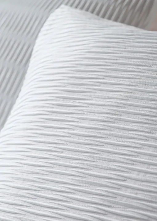White Ruched Duvet Set