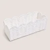 White Scalloped Window Basket Tray
