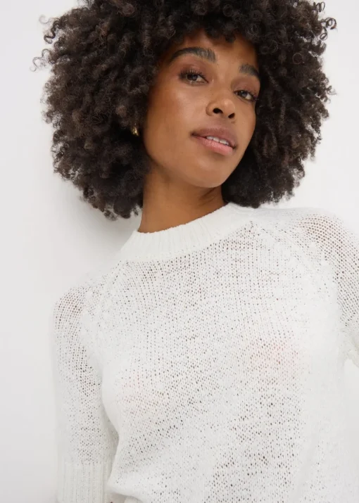 White Short Sleeve Knitted T-Shirt