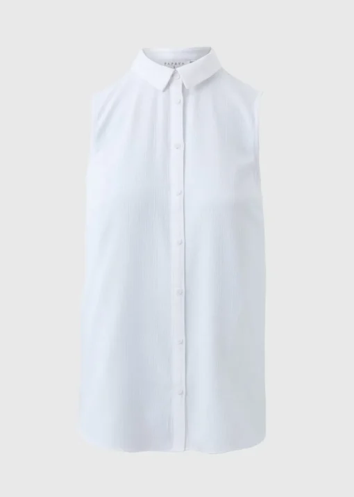 White Sleeveless Shirt