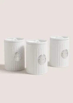 White Tea/Coffee/Sugar Canisters (16cm x 11cm)