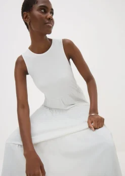 White Tiered Maxi Dress