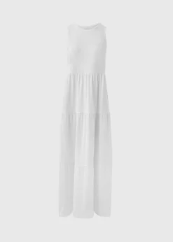 White Tiered Maxi Dress