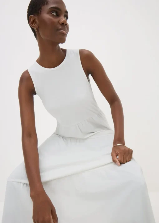 White Tiered Maxi Dress