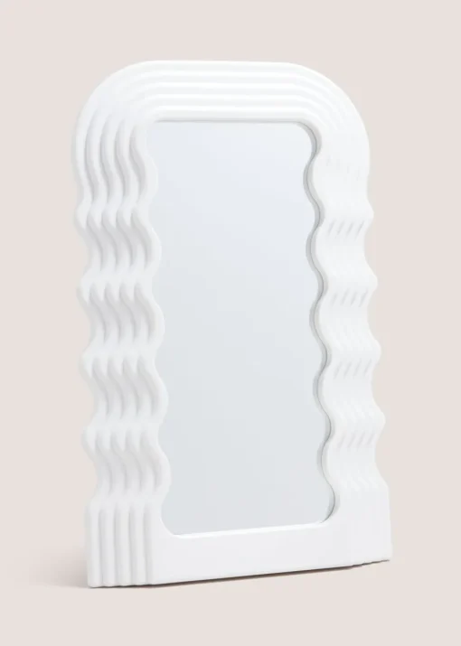 White Wavy Mirror