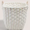 White Wooden Handle Basket