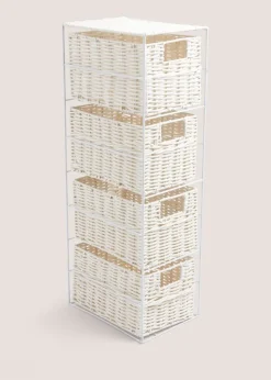 White Woven Plastic Drawers
