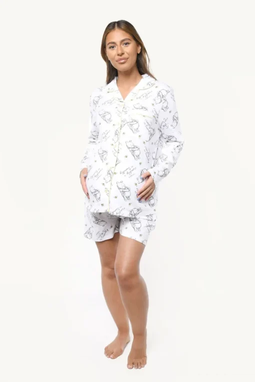 Winnie The Pooh  Ladies White Maternity Pyjama