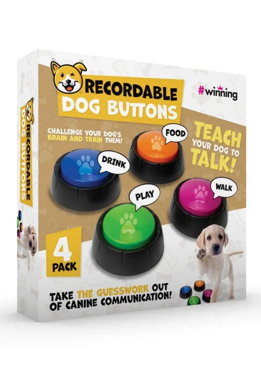 winning Multi Recordable Dog Buttons Set 4