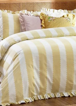 Wylder Birdie Stripe Ruffle Duvet Cover Set