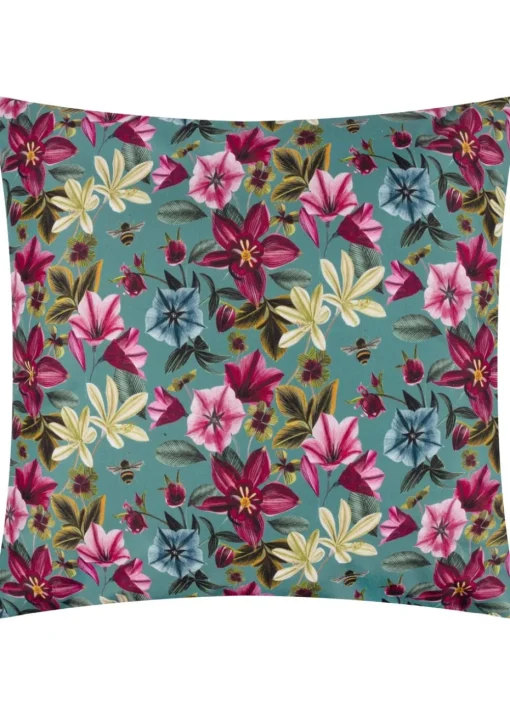 Wylder Nature Midnight Garden Bee Outdoor Filled Cushion (43cm x 43cm x 8cm)