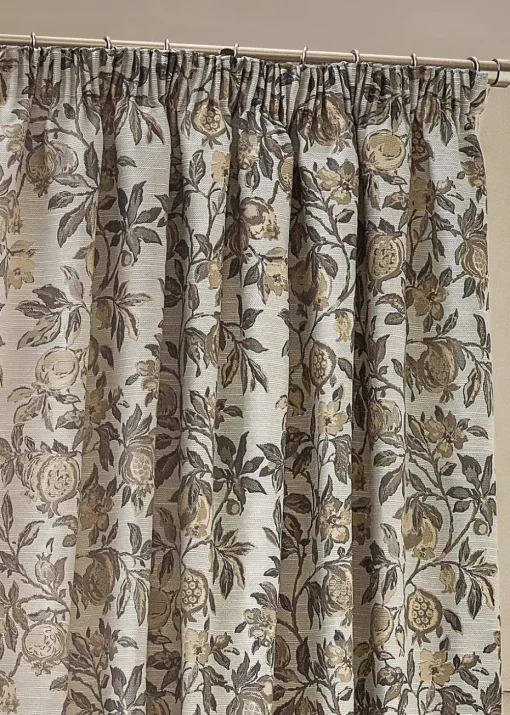 Wylder Nature Pomegranate Floral Jacquard Pencil Pleat Curtains