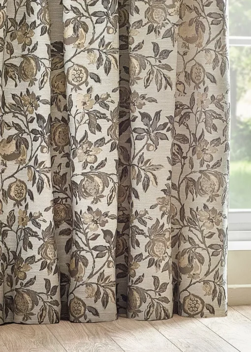 Wylder Nature Pomegranate Floral Jacquard Pencil Pleat Curtains