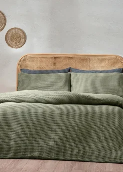 Yard Chunky Waffle 100% Cotton Duvet Cover Set