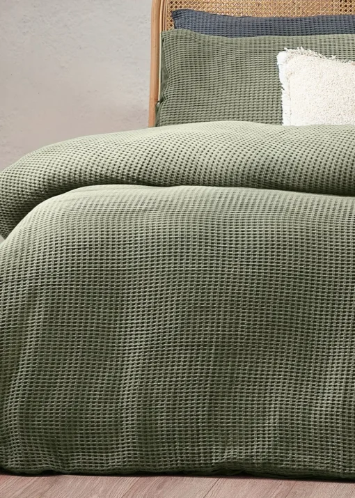 Yard Chunky Waffle 100% Cotton Duvet Cover Set
