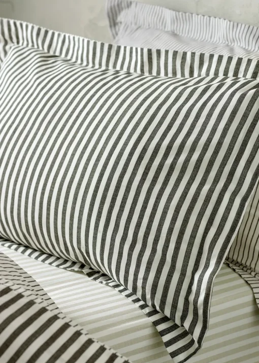 Yard Hebden Melange Stripe Cotton Duvet Cover Set