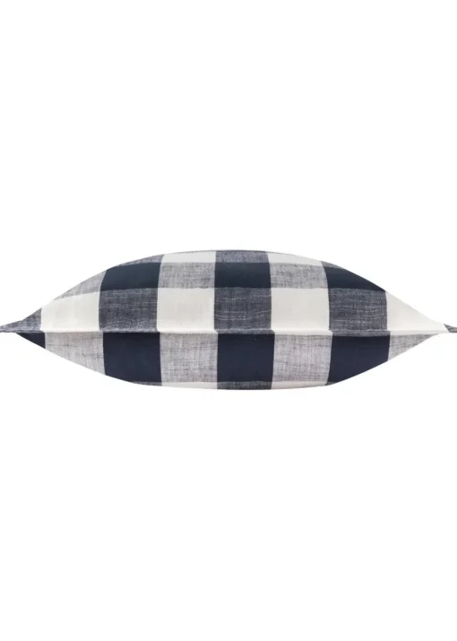Yard Navy Chesil Check 100% Cotton Outdoor Outdoor Cushion