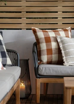 Yard Rust Chesil Check 100% Cotton Outdoor Outdoor Cushion