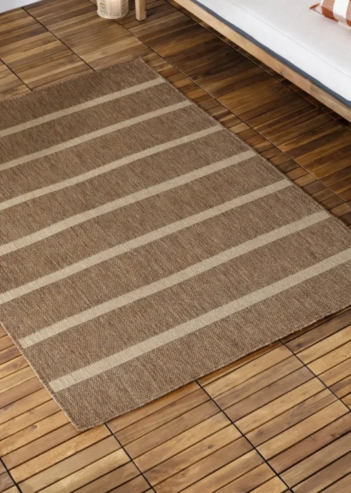 Yard Tala Natural Stripe Jute Effect Indoor/Outdoor Rug