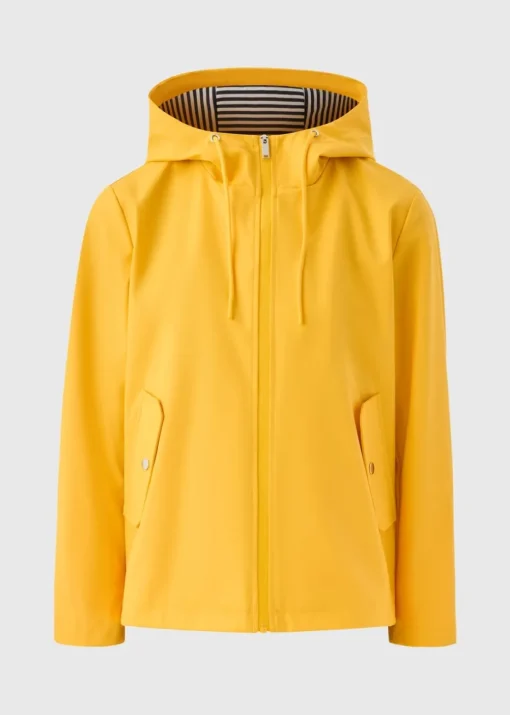 Yellow Short Rubberised Parka Jacket