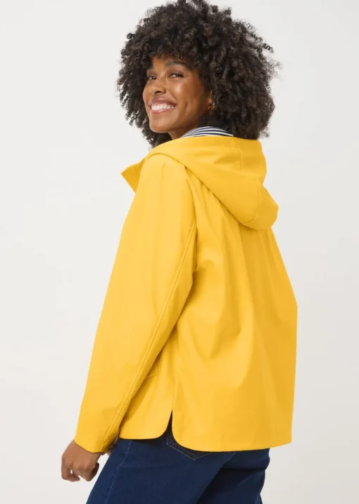 Yellow Short Rubberised Parka Jacket