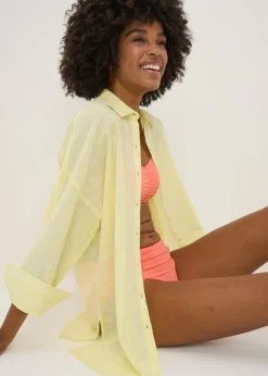 Yellow Striped Beach Shirt