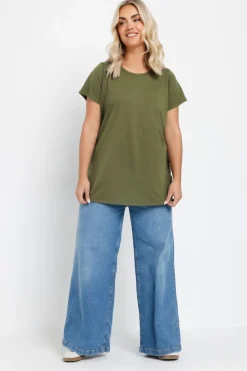 Yours 3 Pack Curve Brown & Green Essential T Shirts