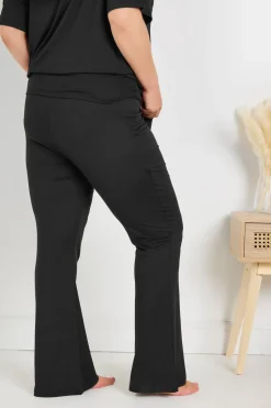 Yours Curve Black Flare Pyjama Bottoms