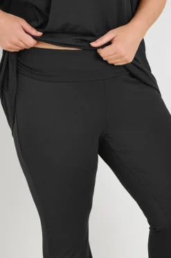Yours Curve Black Flare Pyjama Bottoms