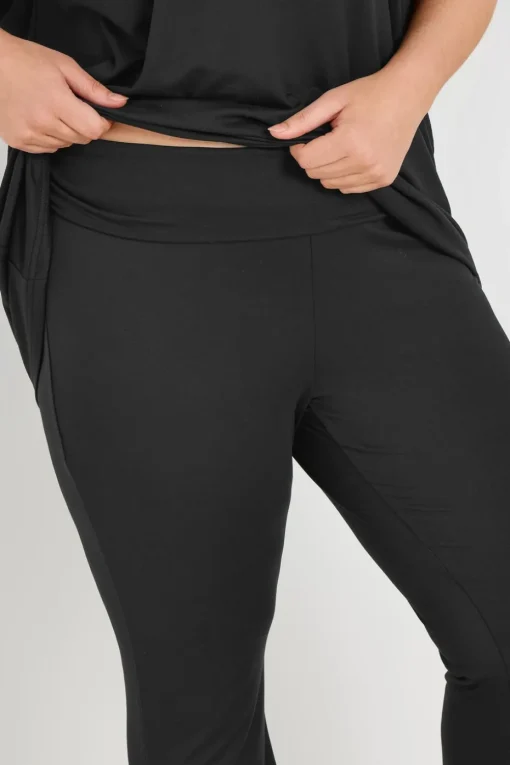 Yours Curve Black Flare Pyjama Bottoms