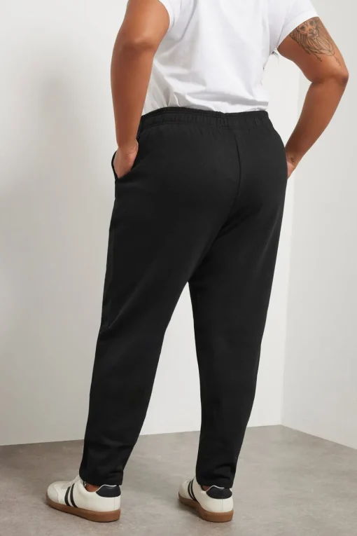Yours Curve Black Tapered Leg Joggers