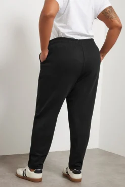 Yours Curve Black Tapered Leg Joggers