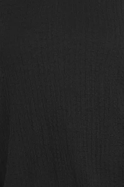 Yours Curve Black Textured Swing Vest Top