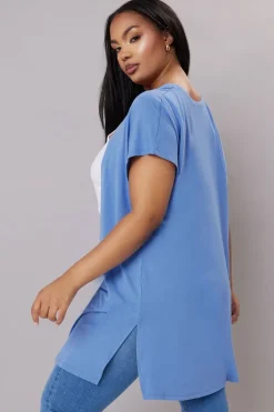 Yours Curve Blue Grown On Sleeve Jersey Cardigan