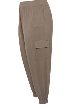 Yours Curve Brown Cargo Harem Joggers