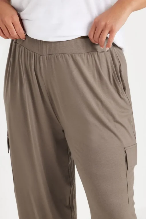Yours Curve Brown Cargo Harem Joggers