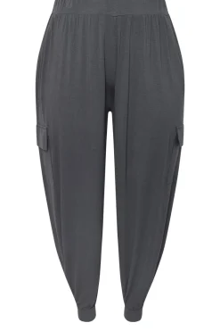 Yours Curve Charcoal Grey Cargo Harem Joggers