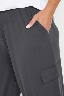 Yours Curve Charcoal Grey Cargo Harem Joggers