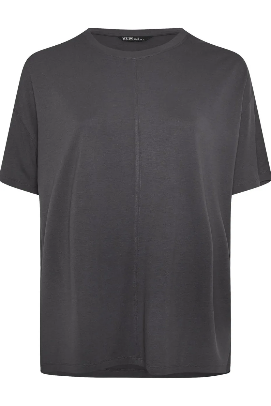 Yours Curve Charcoal Grey Heavyweight Oversized T-Shirt
