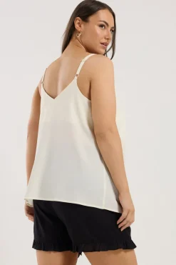 Yours Curve Cream Button Front Cami Top