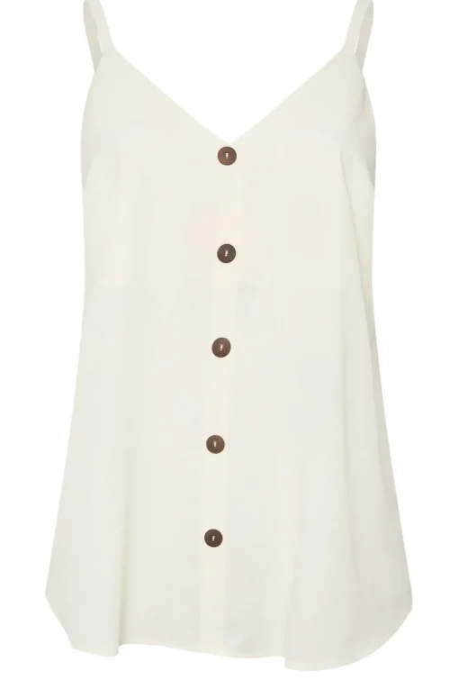 Yours Curve Cream Button Front Cami Top