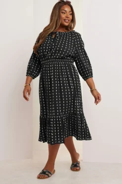 Yours Curve Dot Print Tie Front Midaxi Dress