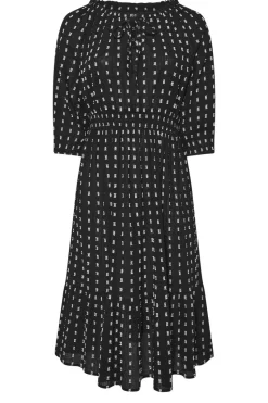 Yours Curve Dot Print Tie Front Midaxi Dress