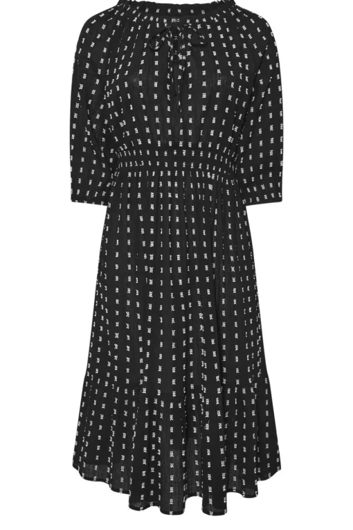 Yours Curve Dot Print Tie Front Midaxi Dress