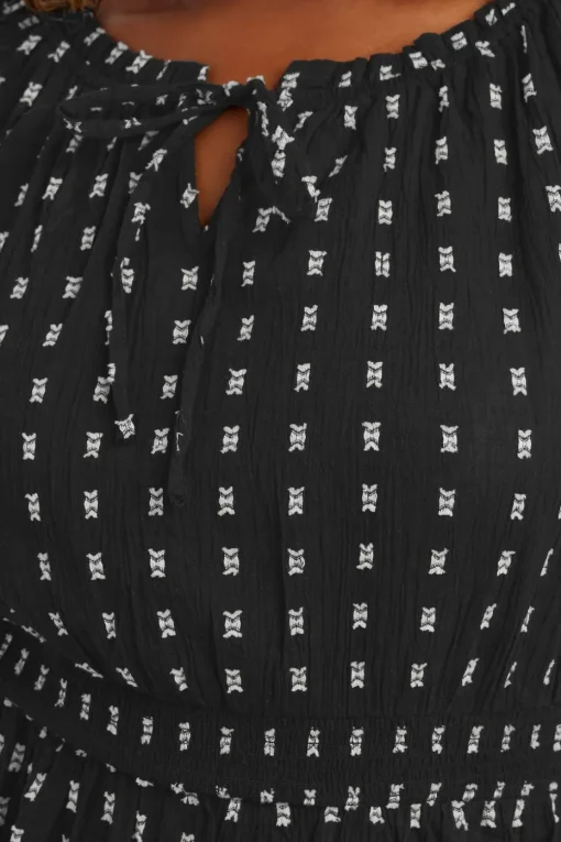 Yours Curve Dot Print Tie Front Midaxi Dress