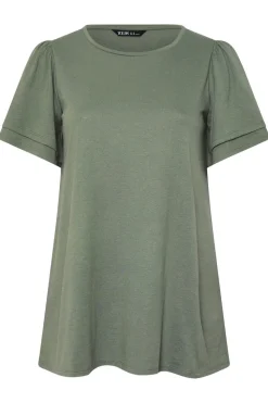 Yours Curve Grey Double Frill Angel Sleeve Top