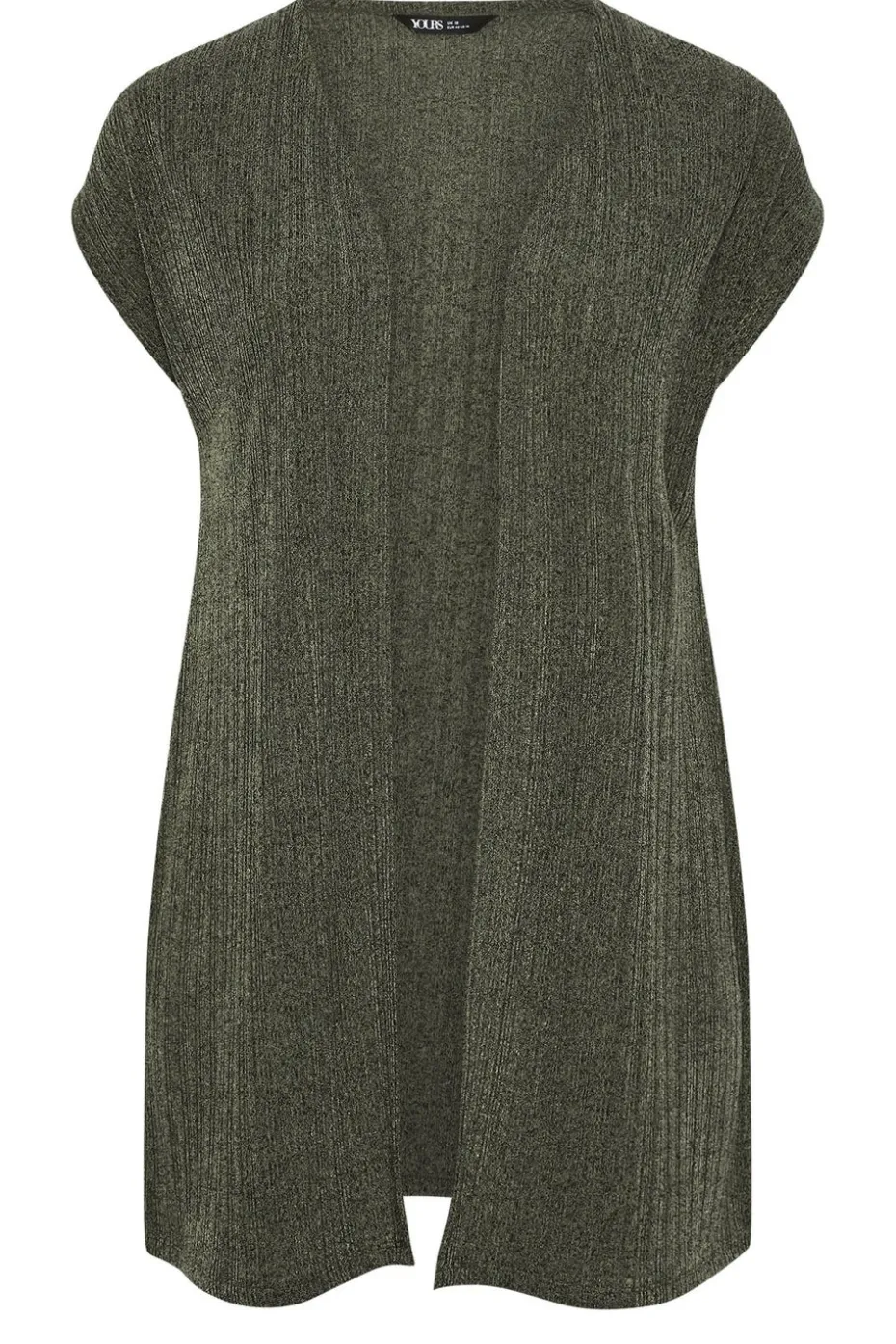 Yours Curve Khaki Green Ribbed Jersey Cardigan