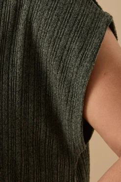 Yours Curve Khaki Green Ribbed Jersey Cardigan